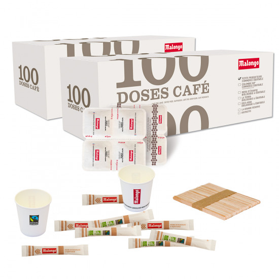 Kit 200 doses café et accessoires