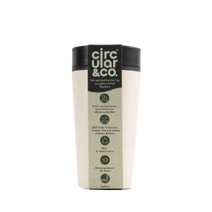 Mug de viaje 22,7cl Circular&Co blanco-negro