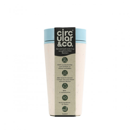 Mug da viaggio 22,7cl Circular&Co bianco-blu