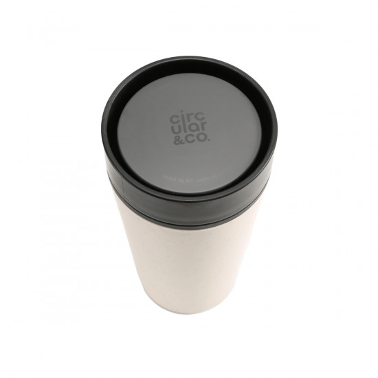 Mug da viaggio 35cl Circular&Co bianco-nero