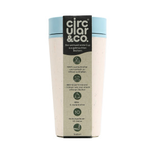 Mug de viaje 35cl Circular&Co blanco-azul