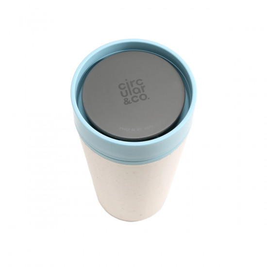 Mug da viaggio 35cl Circular&Co bianco-blu