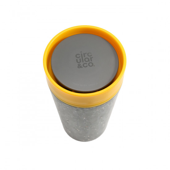 Mug de viaje 35cl Circular&Co negro-amarillo