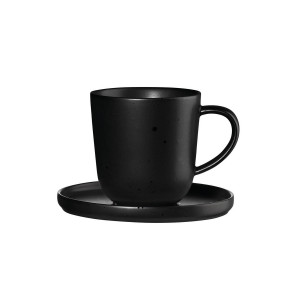 Tasse à expresso avec soucoupe mate Coppa Kuro ASA noire