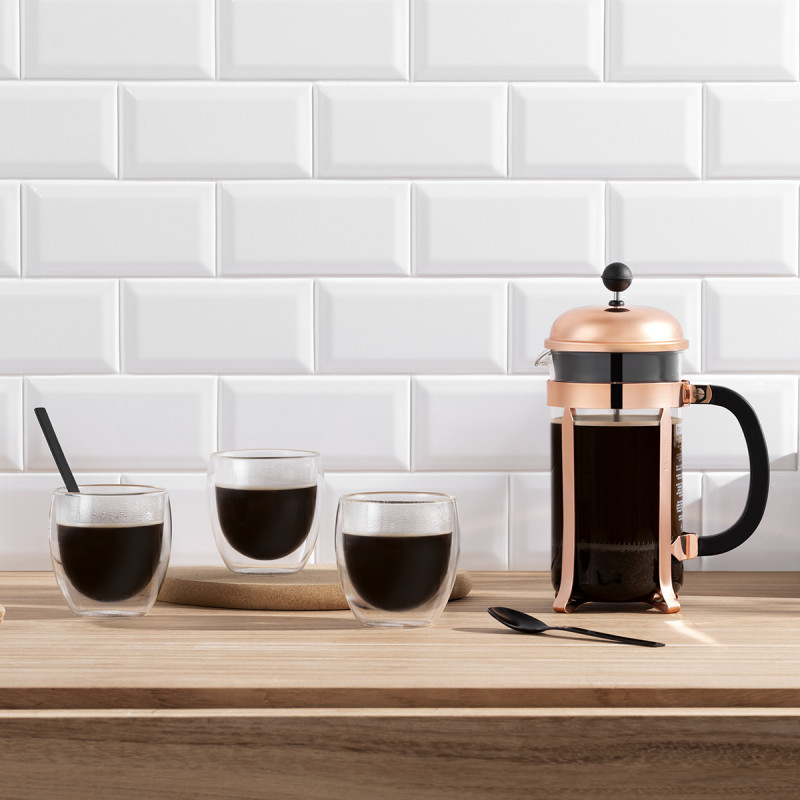 Caffettiera Chambord in rame da 3 tazze Bodum Malongo