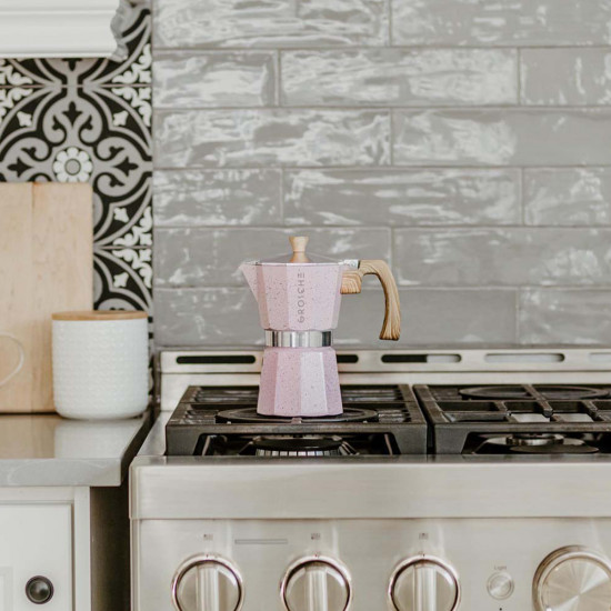 Cafetière italienne 6 tasses Grosche rose