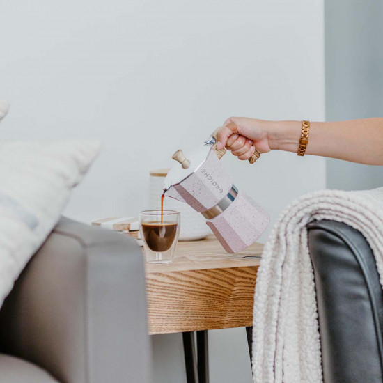 Cafetera italiana 6 tazas Grosche rosa