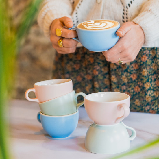 Taza latte 250ml Origami azul