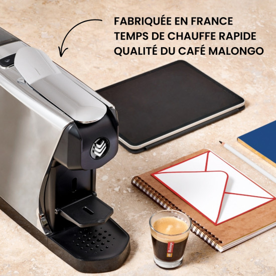Fabriquée en france. Tempsde chauffe rapide. Qualité du café malongo.