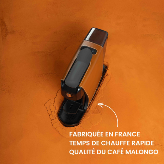Macchina per caffè Espresso EOH edizione in pelle color cammello