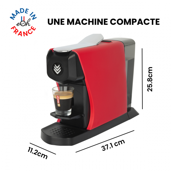 Oferta cafetera monodosis EOH rojo mate