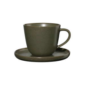 Taza con platillo "NORI" 0,25L ASA – verde mate