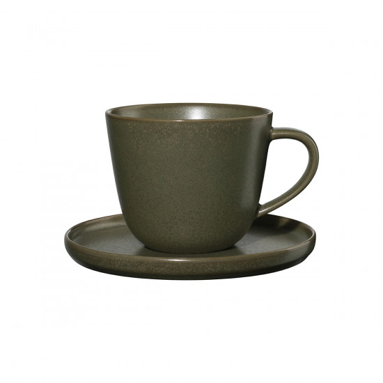 Taza con platillo "NORI" 0,25L ASA – verde mate