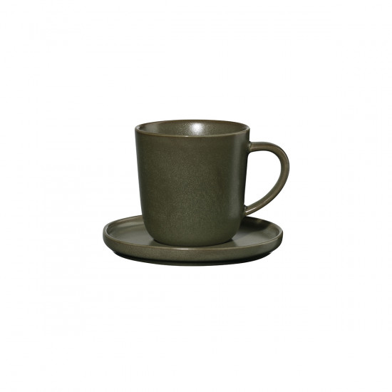 Taza espresso con platillo "NORI" 0,08L ASA – verde mate
