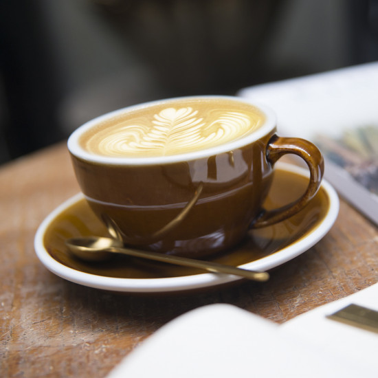 Taza y platillo para filtración 0,25L – caramelo