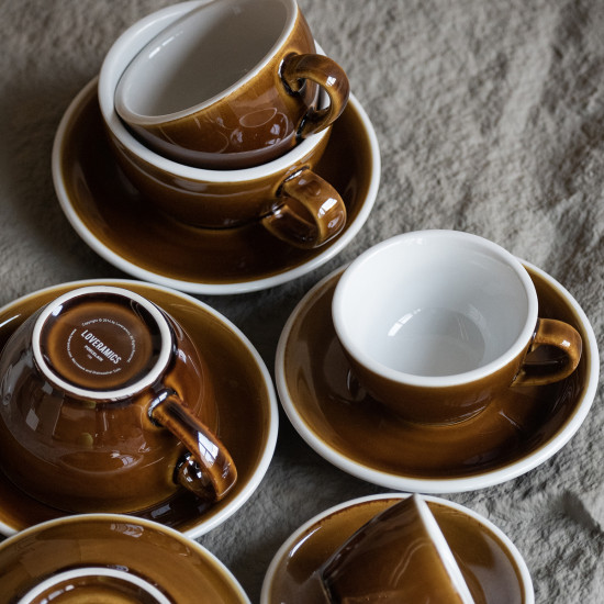 Taza y platillo para filtración 0,25L – caramelo