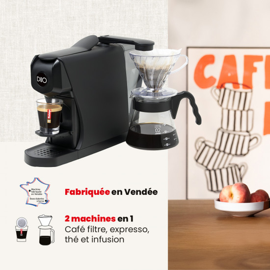 Pack Cafetera DUO negro mate + kit de filtración