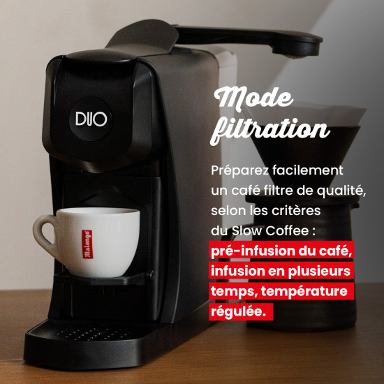 Pack Macchina per caffè DUO nero opaco + kit filtrazione