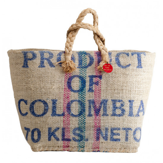 Bolso shopper ancho de tela de yute