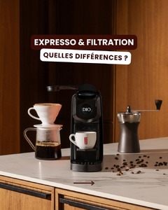 Expresso 🆚 Café filtre 

Deux méthodes, deux extractions, deux expériences en tasse.

D’un côté, l’intensité et la concentration de l’expresso. De l’autre, la douceur et les nuances du café filtre.

Avec DUO, Malongo réunit les deux dans une seule machine.