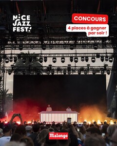 [Concours 🪩]

Malongo vous offre vos places pour le Nice Jazz Fest, le rendez-vous jazzy incontournable de l’été ! 🎷

Du 23 au 25 juillet, l'événement réunit des artistes internationaux pour une expérience musicale et culturelle unique sur la Côte d'Azur. 

🎟️ À remporter : 4 places par soir 

Pour participer :
✔️ S'abonner à @cafesmalongo & @nicejazzfestival
✔️ Taguer le +1 avec qui vous souhaitez vivre l'expérience 

Partager en story pour doubler vos chances !

Tirage au sort le 17/07.
Bonne chance ! 🍀