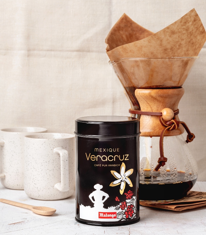 Cafetière Chemex avec du café Malongo